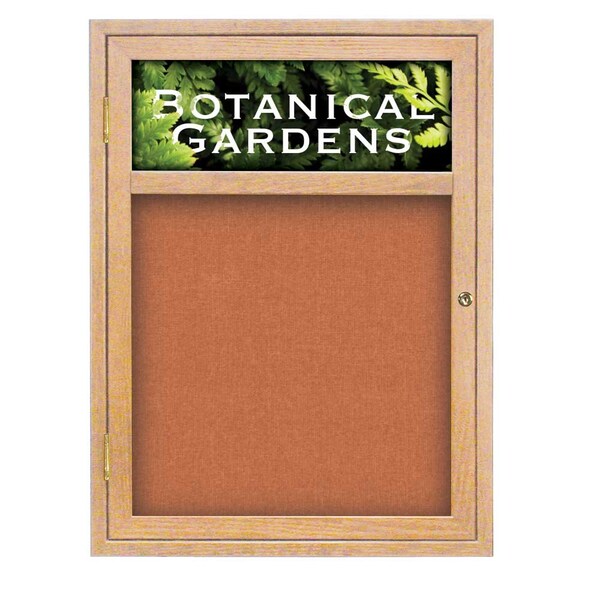 Sliding Glass Door Radius Letterboard, 96"x48", Bronze/Blue